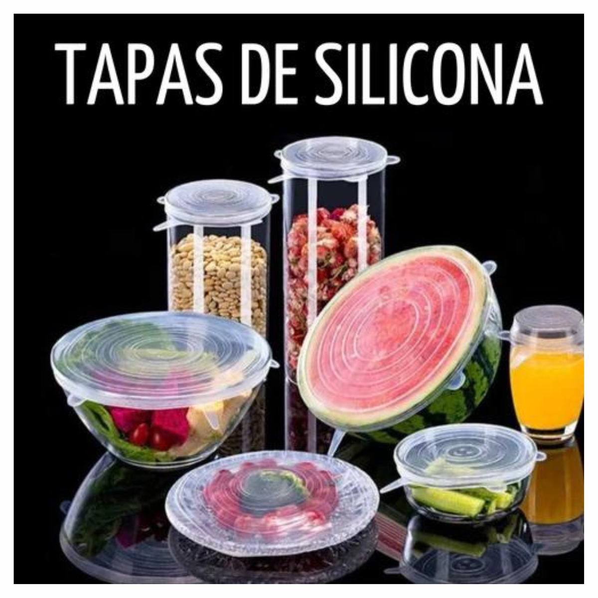 Tapas Elásticas de Silicona Reutilizable (6 unidades)